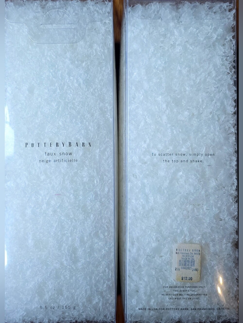 Pottery Barn White Faux Snow Decorative Filler